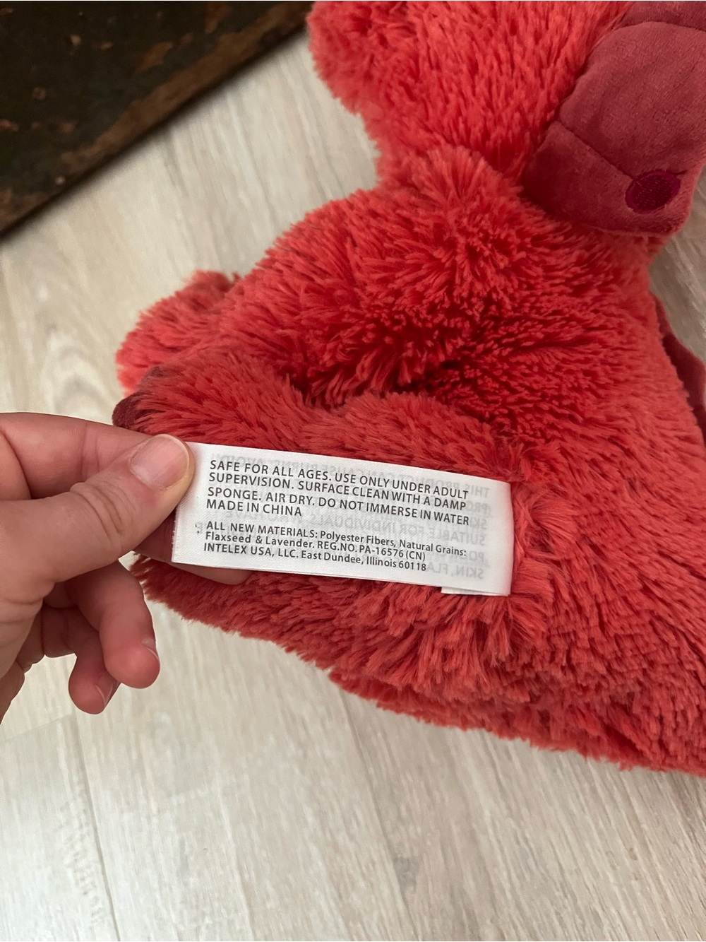 Red Triceratops Warmies Kid’s Stiffed Animal - Picture 6 of 9